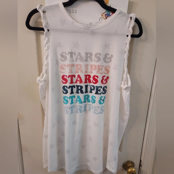 Maurices Americana Stars And Stripes Graphic Tank Top in Size XXL - Picture 2 of 9